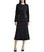 Ming Wang Stretch Deco Crepe Ruffled Draped Long Sleeve Jacket - Image 4