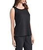 Ming Wang Stretch Deco Crepe Scoop Neck Sleeveless Tank, Color:Black - Image 3