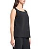 Ming Wang Stretch Deco Crepe Scoop Neck Sleeveless Tank, Color:Black - Image 6