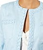Color:Haze - Image 5 - Stretch Tencel Blend Braid Trim Long Sleeve Open-Front Jacket