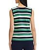 Ming Wang Stripe Knit Scoop Neck Sleeveless Tank - Image 2