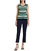 Ming Wang Stripe Knit Scoop Neck Sleeveless Tank - Image 5