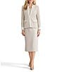 Ming Wang Tailored Two-Tone Stretch Crepe Notch Collar Long Sleeve Blazer - Image 5