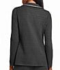 Ming Wang Textured Knit Contrast Trim Notch Lapel Long Sleeve Jacket, Color:Granite/Black/White - Image 2