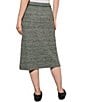 Color:Forest/Multi - Image 2 - Tweed Knit Midi Pencil Skirt