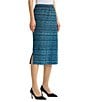 Ming Wang Tweed Knit Plaid No-Roll Elastic Waist Pull-On Skirt - Image 3