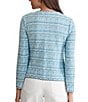 Ming Wang Tweed Knit Round Neck Long Sleeve Button Front Jacket - Image 2