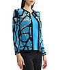 Ming Wang Wrinkle-Resistant Jacquard Knit Abstract Long Sleeve Jacket - Image 3