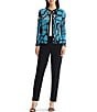 Ming Wang Wrinkle-Resistant Jacquard Knit Abstract Long Sleeve Jacket - Image 4