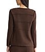 Ming Wang Wrinkle Resistant Tailored Pointelle Knit Ribbed Trim Long Sleeve Jacket - Image 2