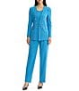 Ming Wang Wrinkle-Resistant Tailored Textural Tonal Knit Long Sleeve Jacket - Image 3