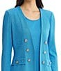 Ming Wang Wrinkle-Resistant Tailored Textural Tonal Knit Long Sleeve Jacket - Image 4