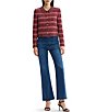 Ming Wang x Anna Marie Multi-Stitch Striped Button-Front Cropped Knit Jacket - Image 4