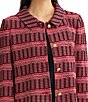 Ming Wang x Anna Marie Multi-Stitch Striped Button-Front Cropped Knit Jacket - Image 5