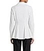 Ming Wang x Anna Marie Stretch Cotton-Blend Point Collar Long Sleeve Button-Front Peplum Blouse - Image 3