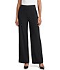 Ming Wang x Anna Marie Stretch Deco Crepe No-Roll Waistband Pintuck Wide Leg Pull-On Pants - Image 2
