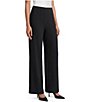 Ming Wang x Anna Marie Stretch Deco Crepe No-Roll Waistband Pintuck Wide Leg Pull-On Pants - Image 4