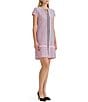 Ming Wang x Family Savvy Shell Stitch Fringe Accent Split V-Neck Cap Sleeve Dress - Image 3