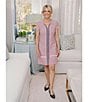 Ming Wang x Family Savvy Shell Stitch Fringe Accent Split V-Neck Cap Sleeve Dress - Image 6