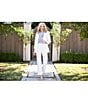 Ming Wang x Tanya Foster Deco Crepe Notch Lapel Bracelet Sleeve Single Button Blazer, Color:White - Image 6