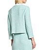 Ming Wang x Tanya Foster Stitch Knit Round Neck Long Sleeve Blazer, Color:Limestone/Emerald Awe/White - Image 3