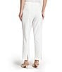 Ming Wang x Tanya Foster Stretch Deco Crepe Pintuck Ankle Pants, Color:White - Image 2