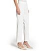 Ming Wang x Tanya Foster Stretch Deco Crepe Pintuck Ankle Pants, Color:White - Image 3