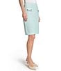Ming Wang x Tanya Foster Textured Stitch Knit Chain Trim Pull-On Skirt, Color:Limestone/Emerald Awe/White - Image 3
