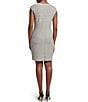 Ming Wang x Tanya Foster Tweed Knit Round Neck Cap Sleeve Sheath Dress, Color:Limestone/White/Black - Image 2