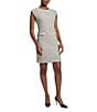Ming Wang x Tanya Foster Tweed Knit Round Neck Cap Sleeve Sheath Dress, Color:Limestone/White/Black - Image 1