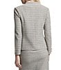 Ming Wang x Tanya Foster Tweed Knit V-Neck Long Sleeve Hook Front Jacket, Color:Limestone/White/Black - Image 3