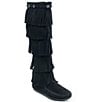 Minnetonka 5-Layer Fringe Braid Ornamented Suede Boots - Image 1