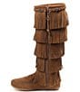 Color:Dusty Brown - Image 4 - 5-Layer Fringe Suede Boots