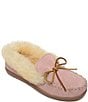 Color:Pink - Image 1 - Alpine Suede Sheepskin Slippers