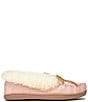 Color:Pink - Image 2 - Alpine Suede Sheepskin Moc Slippers