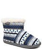 Color:Blue/Multi - Image 1 - Betty Striped Faux Fur Bootie Slippers