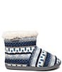 Color:Blue/Multi - Image 2 - Betty Striped Faux Fur Bootie Slippers