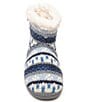 Color:Blue/Multi - Image 4 - Betty Striped Faux Fur Bootie Slippers