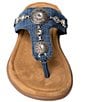 Color:Blue Denim - Image 4 - Brecca Denim Ornament Thong Sandals