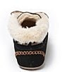 Color:Black - Image 3 - Chrissy Faux Shearling Suede Bootie Slippers