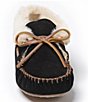 Color:Black - Image 4 - Chrissy Faux Shearling Suede Bootie Slippers