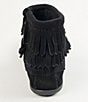 Color:Black - Image 3 - Girls' Double Fringe Suede Boots (Youth)