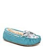 Color:Unicorn Turquoise - Image 1 - Girls' Cassie Suede Moccasins (Infant)
