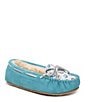Color:Unicorn Turquoise - Image 1 - Girls' Cassie Suede Moccasins (Toddler)