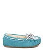 Color:Unicorn Turquoise - Image 2 - Girls' Cassie Suede Moccasins (Toddler)