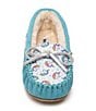 Color:Unicorn Turquoise - Image 4 - Girls' Cassie Suede Moccasins (Toddler)