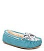 Color:Unicorn Turquoise - Image 1 - Girls' Cassie Suede Moccasins (Youth)