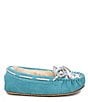 Color:Unicorn Turquoise - Image 2 - Girls' Cassie Suede Moccasins (Youth)