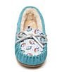 Color:Unicorn Turquoise - Image 4 - Girls' Cassie Suede Moccasins (Youth)