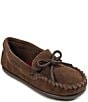 Color:Chocolate - Image 1 - Kids' Boat Suede Moccasins (Youth)